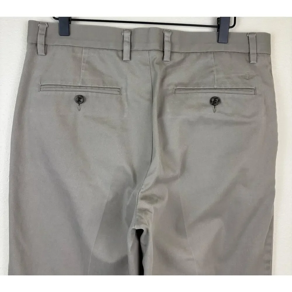 Dockers Men's Signature Straight Fit Creased Khaki Pants W34 L34 Timberwolf
